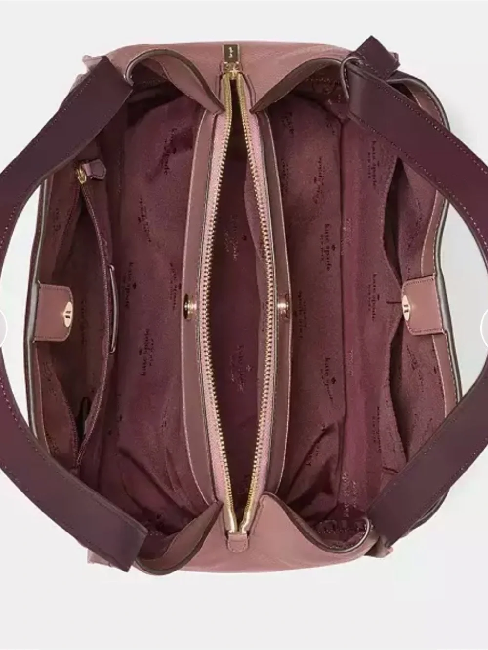 kate spade Burgundy Pebbled Leather Shoulder Bag